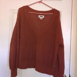 PINK V-Neck Knitted Sweater